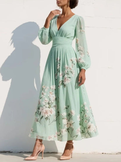 Cisella | Vestido verde claro floral