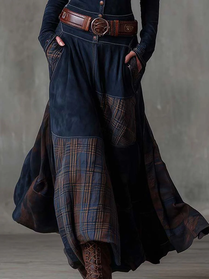 Azucena | Robe longue en daim avec ceinture