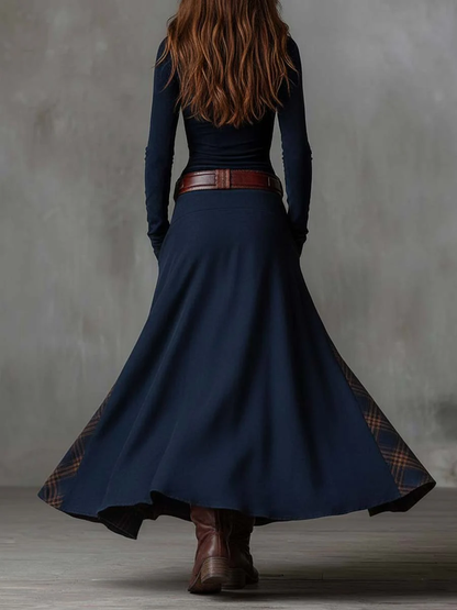 Azucena | Robe longue en daim avec ceinture