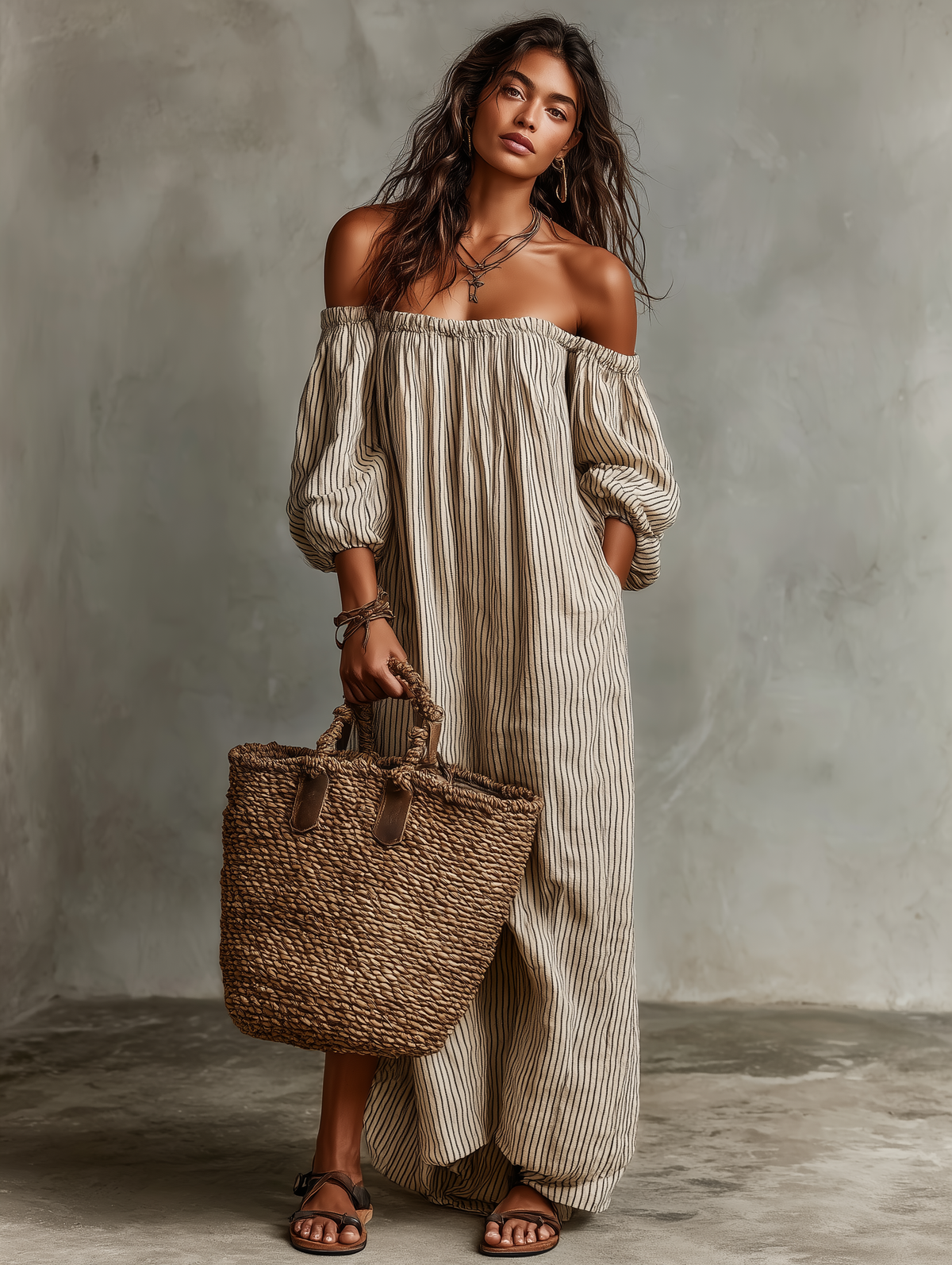 Carmen | Robe en coton et lin