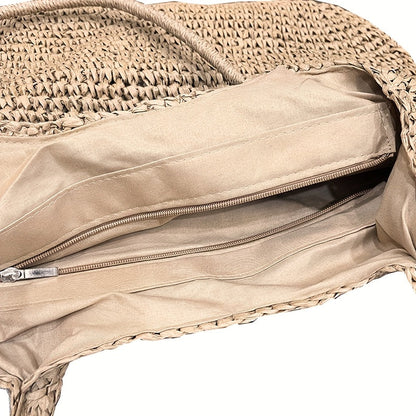 Marisol | Sac à bandoulière en paille tressée - Noisette