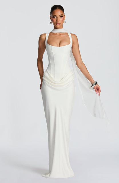 Leonor | Robe longue à encolure carrée