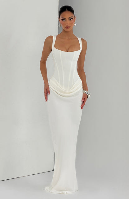 Leonor | Robe longue à encolure carrée