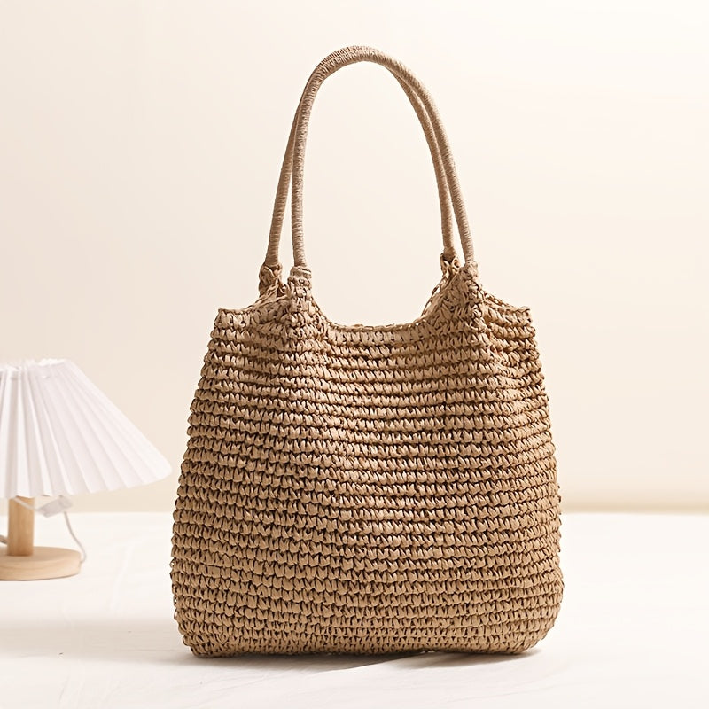 Marisol | Sac à bandoulière en paille tressée - Noisette