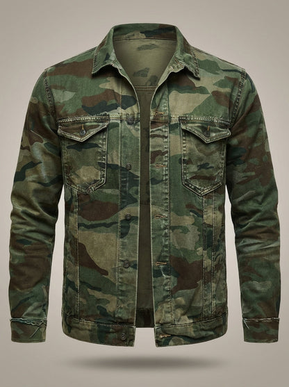 Pedro - Chaqueta con cuello y estampado de camuflaje