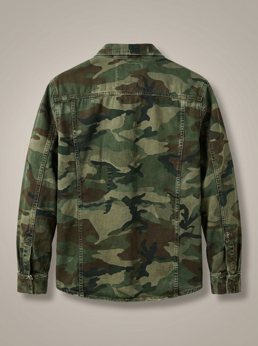 Pedro - Chaqueta con cuello y estampado de camuflaje