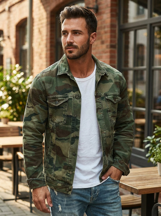 Pedro - Veste à col et imprimé camouflage