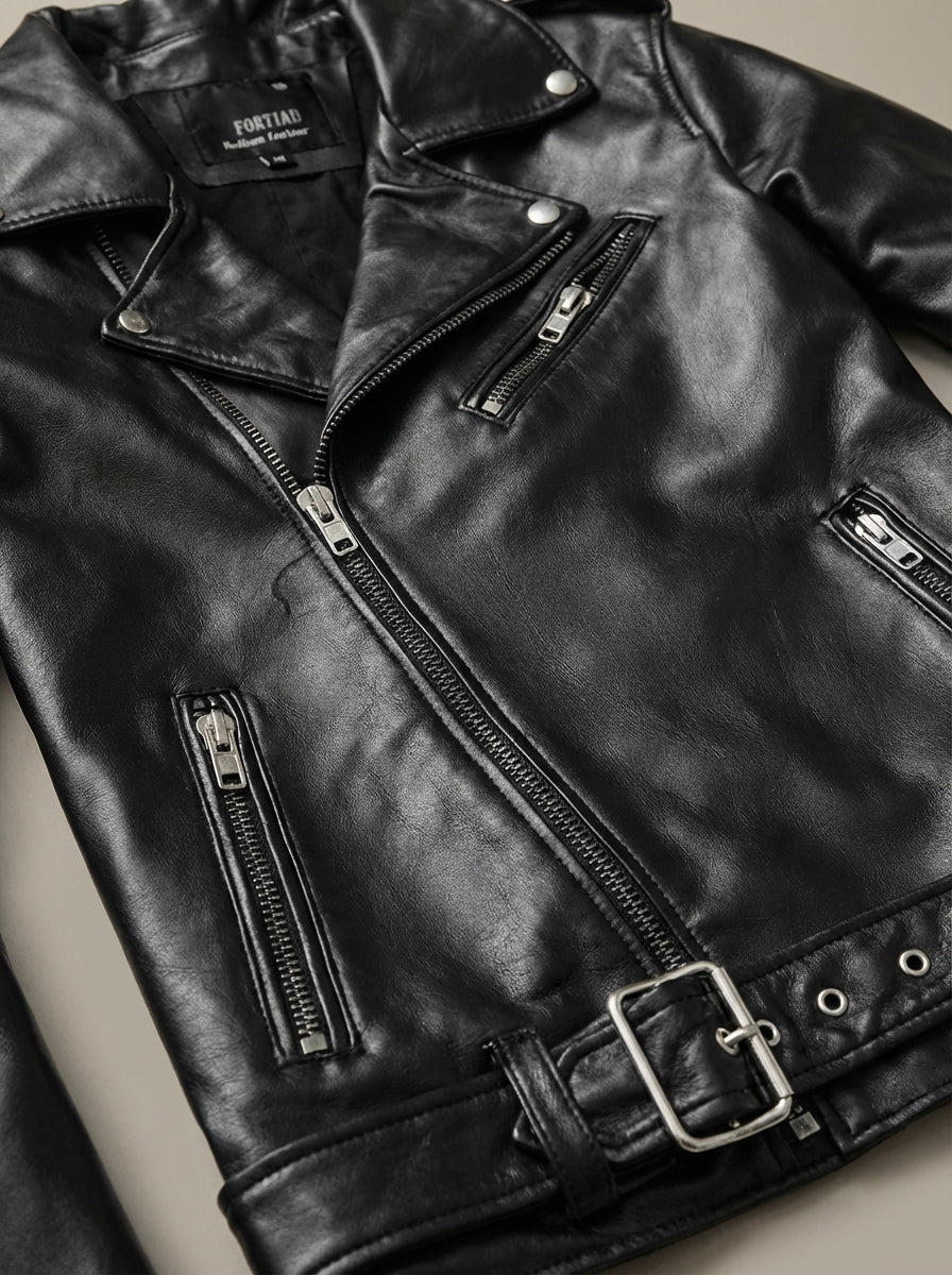 Dani - Blouson de motard ceinturé