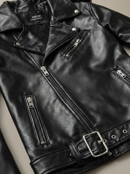 Dani - Blouson de motard ceinturé