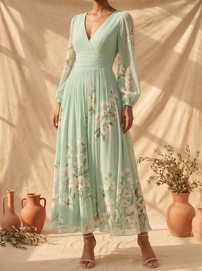 Cisella | Vestido verde claro floral