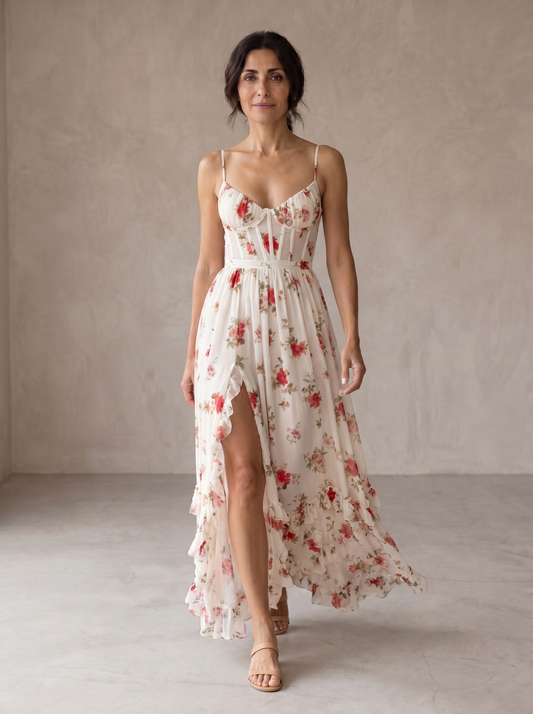 Scarlett | Robe longue fleurie romantique