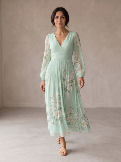 Cisella | Vestido verde claro floral