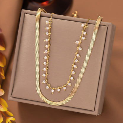 Marizanne | Conjunto de Choker de Serpiente de Lujo y Joyería de Perlas