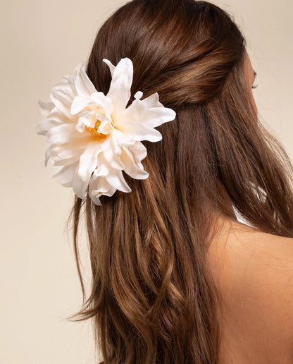Pince à cheveux fleur · BLANC
