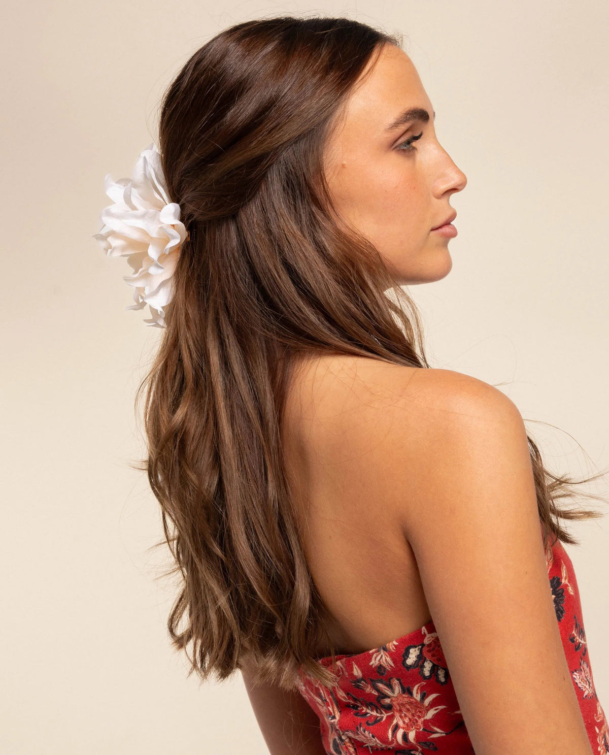 Pince à cheveux fleur · BLANC