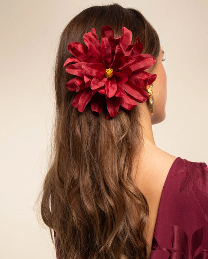BARRETTE FLEUR · ROUGE