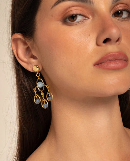 BOUCLES D'OREILLES SOLEIL · AIGUE-MARINE