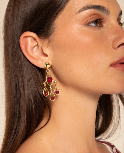 BOUCLES D'OREILLES SOLEIL · ROUGE