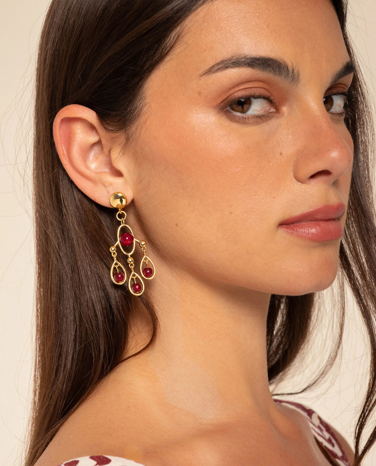 BOUCLES D'OREILLES SOLEIL · ROUGE