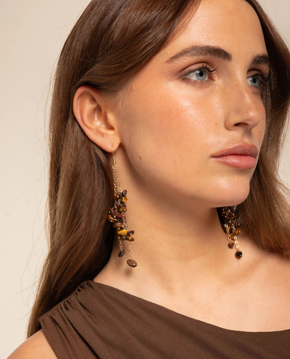 BOUCLES D'OREILLES NEBULA · MARRON