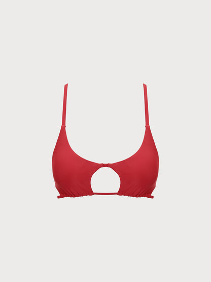 TOP DE BIKINI ROJO RECORTADO ECONYL®
