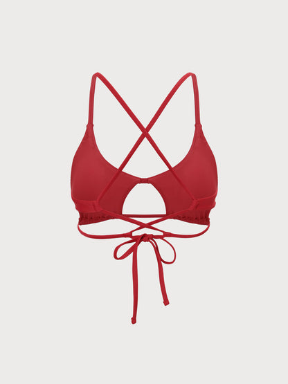 TOP DE BIKINI ROJO RECORTADO ECONYL®