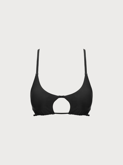 TOP DE BIKINI NEGRO CON RECORTES ECONYL®