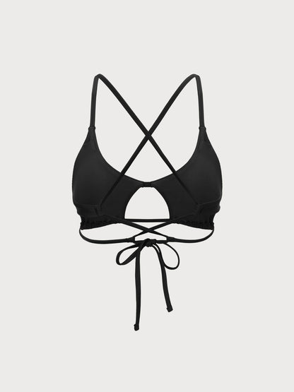TOP DE BIKINI NEGRO CON RECORTES ECONYL®
