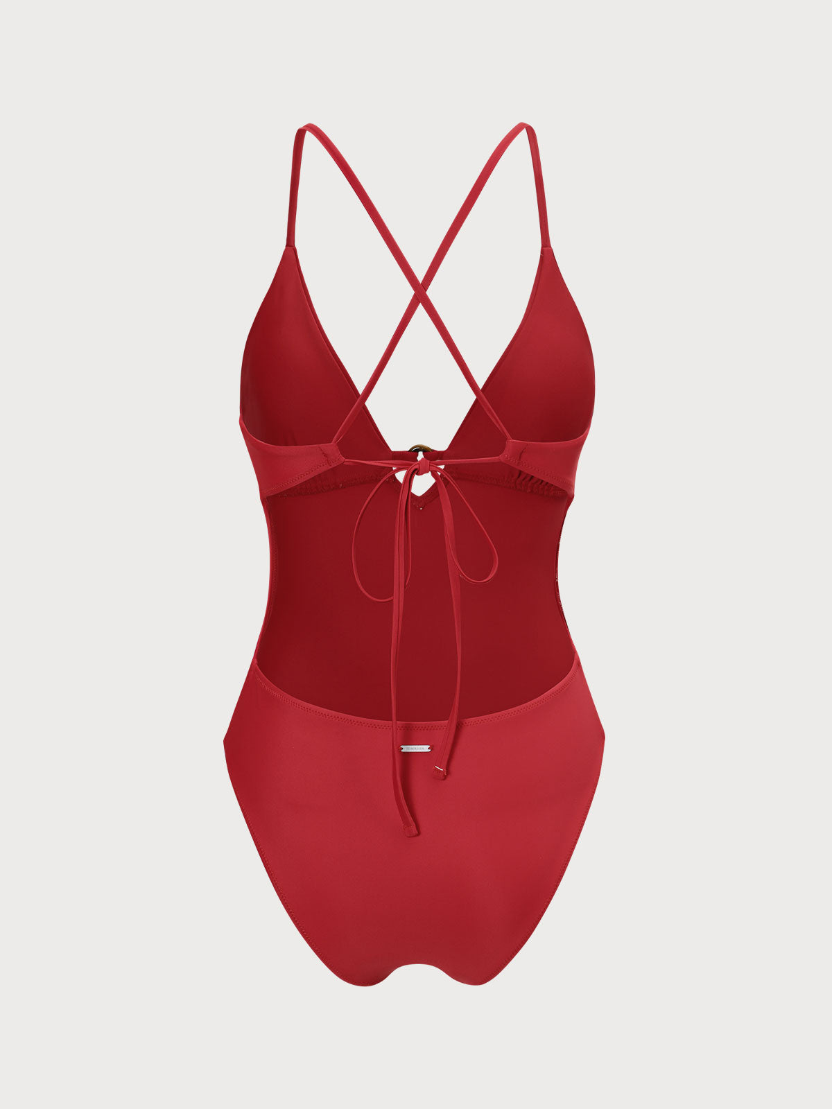 Maillot de bain une pièce rouge découpé en ECONYL®