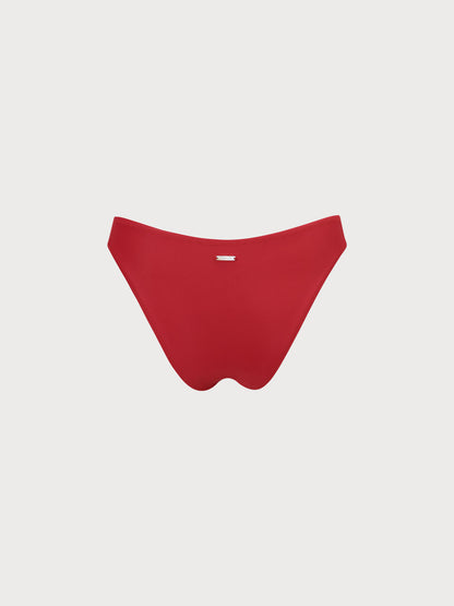 Bas de bikini échancré rouge ECONYL®