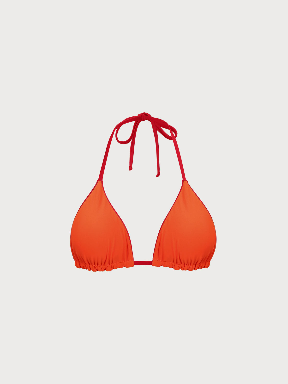 Haut de bikini triangle réversible rouge ECONYL® à nouer derrière le cou