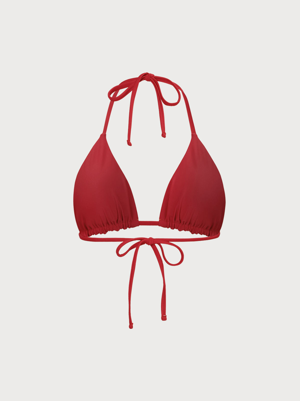 Haut de bikini triangle réversible rouge ECONYL® à nouer derrière le cou