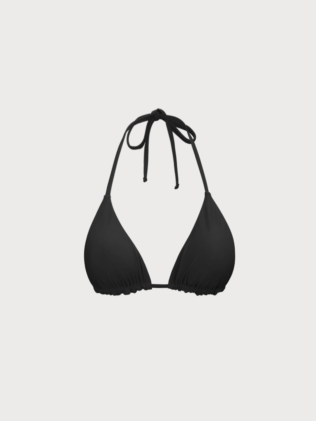 Top de bikini triángulo negro ECONYL® con cuello halter