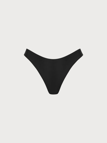 Bikini de tiro bajo sólido negro ECONYL®