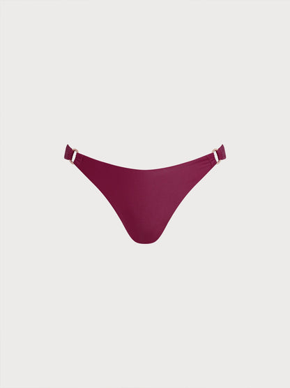 Bikini Inferior O-Ring Rojo Vino ECONYL®