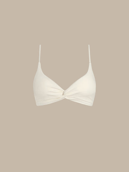 HAUT DE BIKINI TORSADÉ ÉCRU ECONYL®