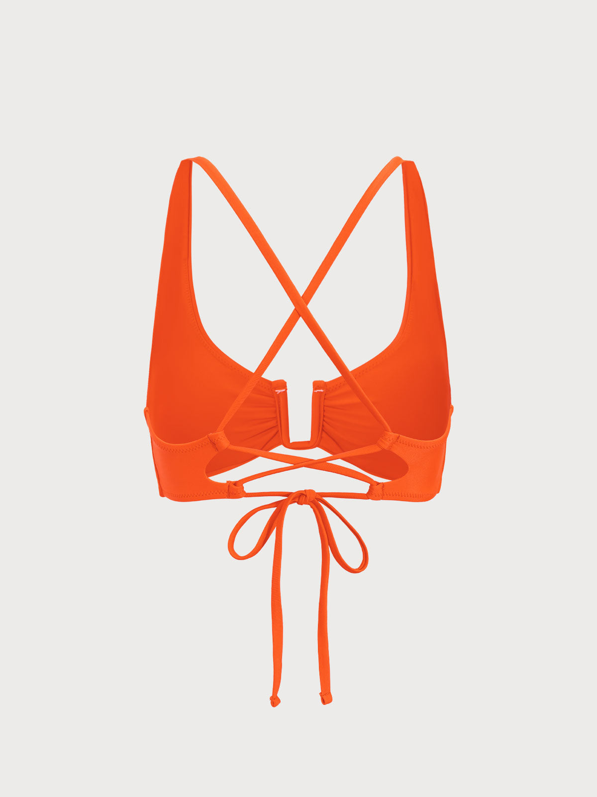 Haut de bikini orange à col en U en ECONYL®