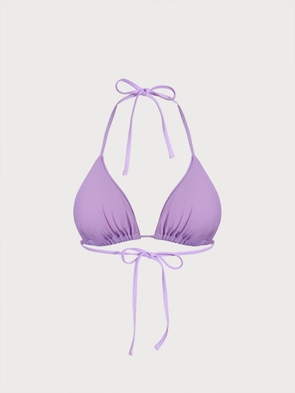 HAUT DE BIKINI TRIANGLE À BRETELLES À NOUER EN ECONYL® VIOLET