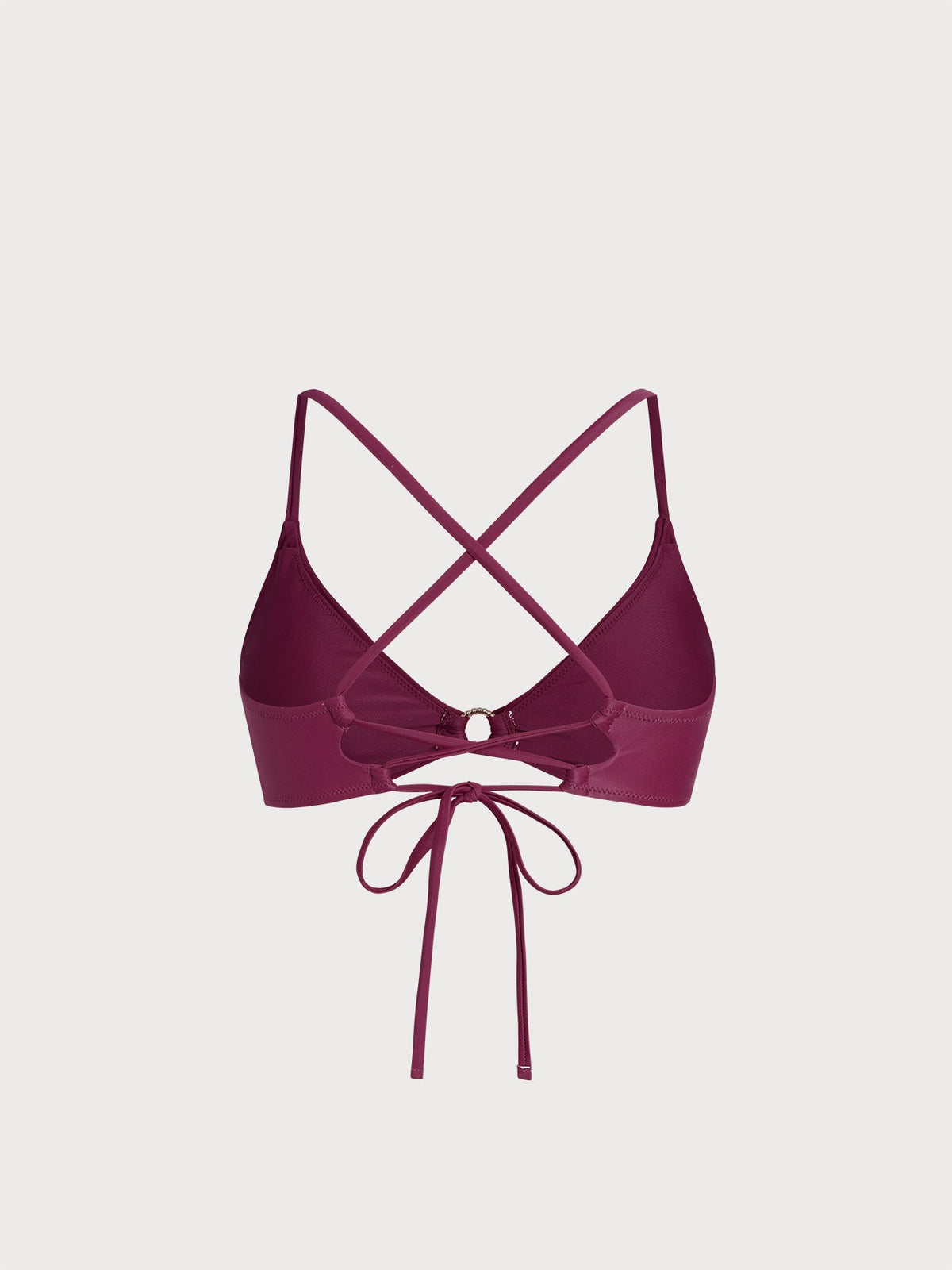 HAUT DE BIKINI O-RING ROUGE BOURGOGNE EN ECONYL®
