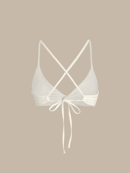 HAUT DE BIKINI TORSADÉ ÉCRU ECONYL®