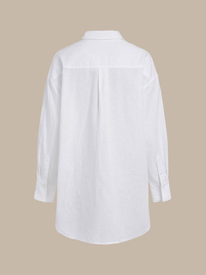 Chemise Blanche en Coton-Lin