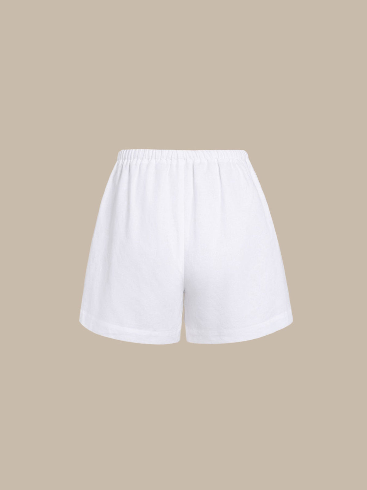 Pantalones Cortos de Cubierta de Algodón-Lino Blancos