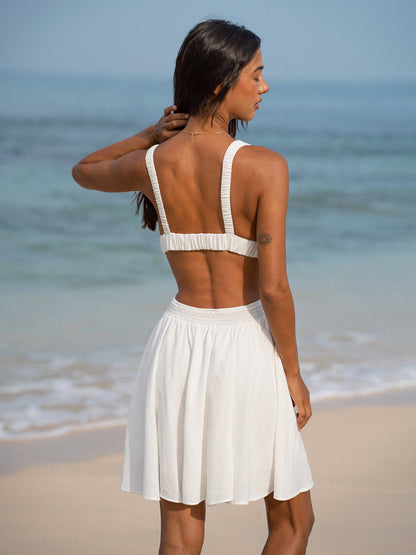 Vestido de Playa Arrugado Blanco