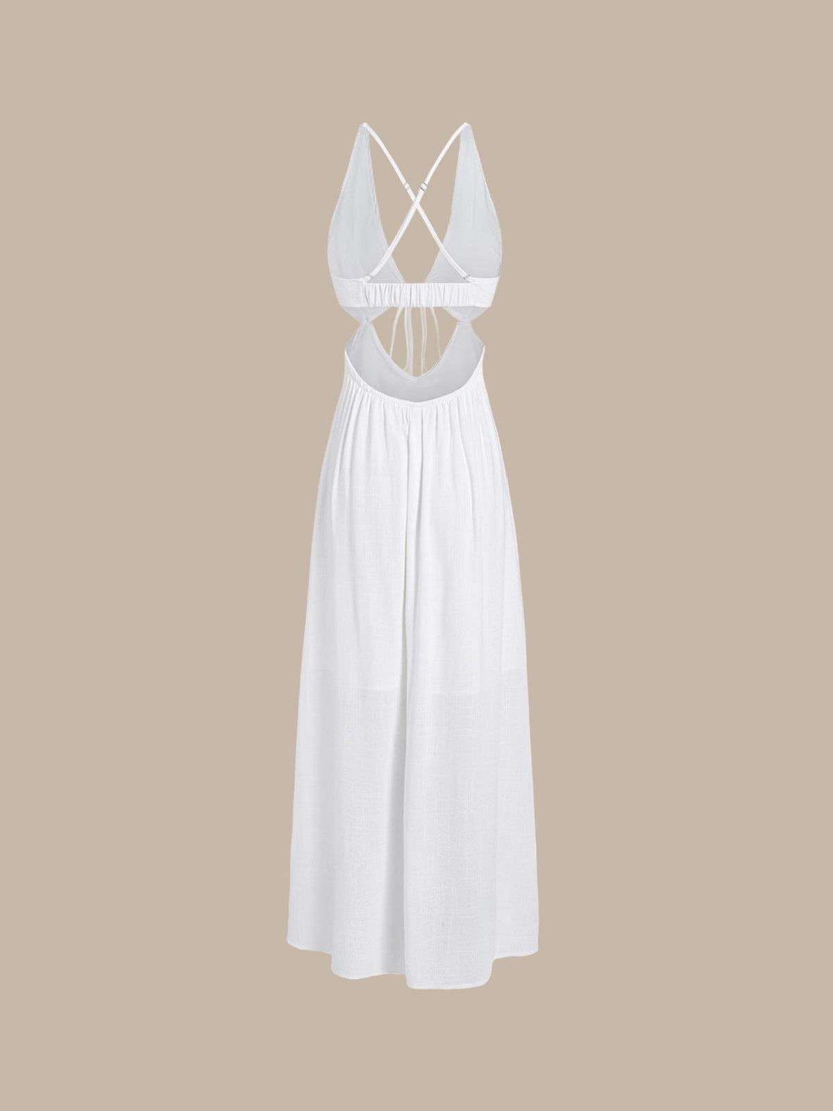Robe de plage blanche à col en V