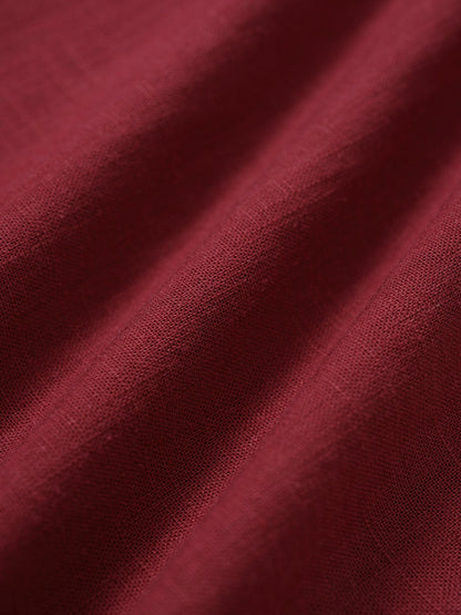 Vestido de Playa Plisado Vino Rojo
